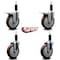 Service Caster 5'' Maroon Poly Swivel 1-1/8'' Expanding Stem Caster Set 2 Total Lock Brakes, 4PK SCC-EXTTL20S514-PPUB-MRN-2-S-2-118 - alternate 4
